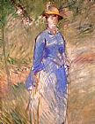 The Women in The Garden Paintings - Young Woman in the Garden I by Edouard Manet